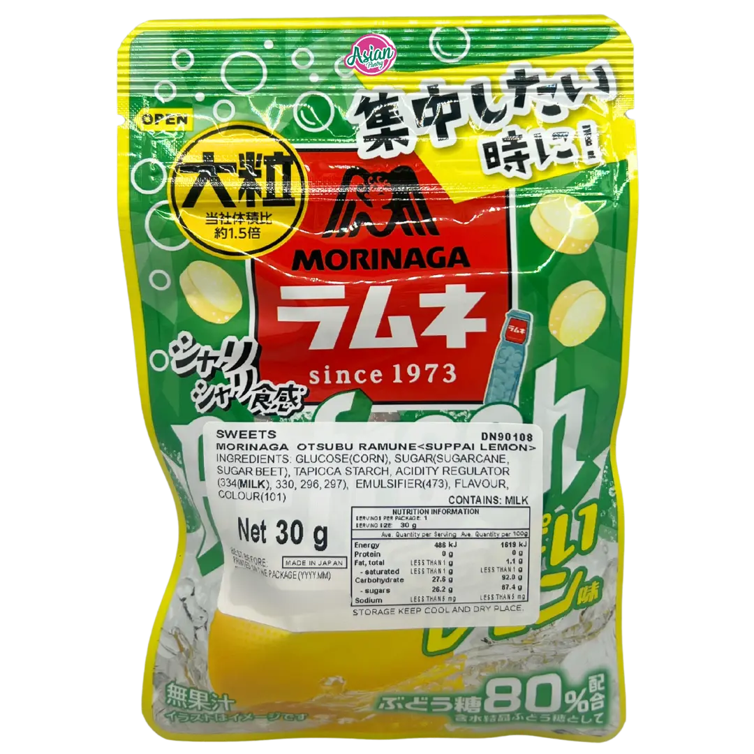 Morinaga Ramune Lolly Lemon Flavour 30g