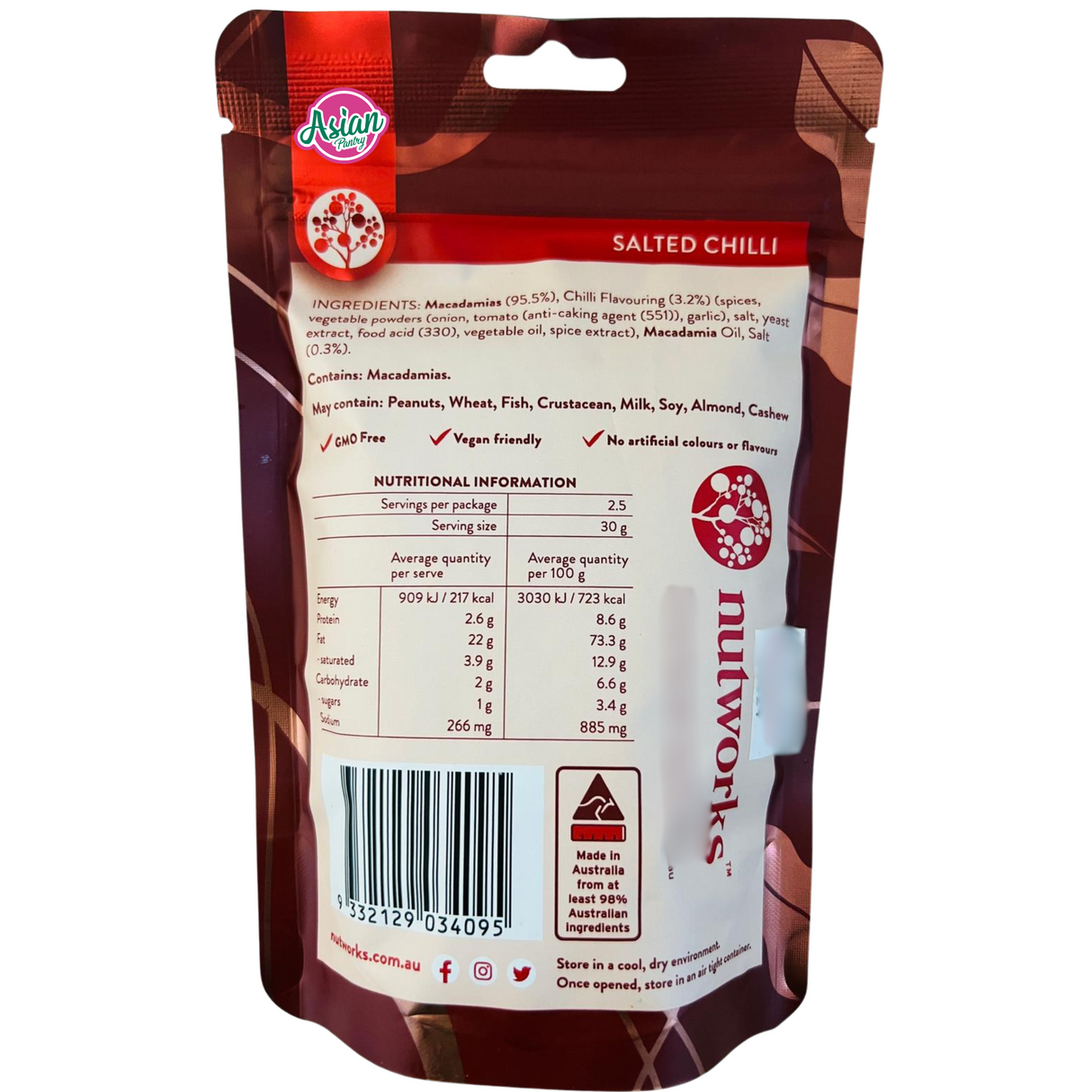 Nutworks Cili Masin Macadamias 75g