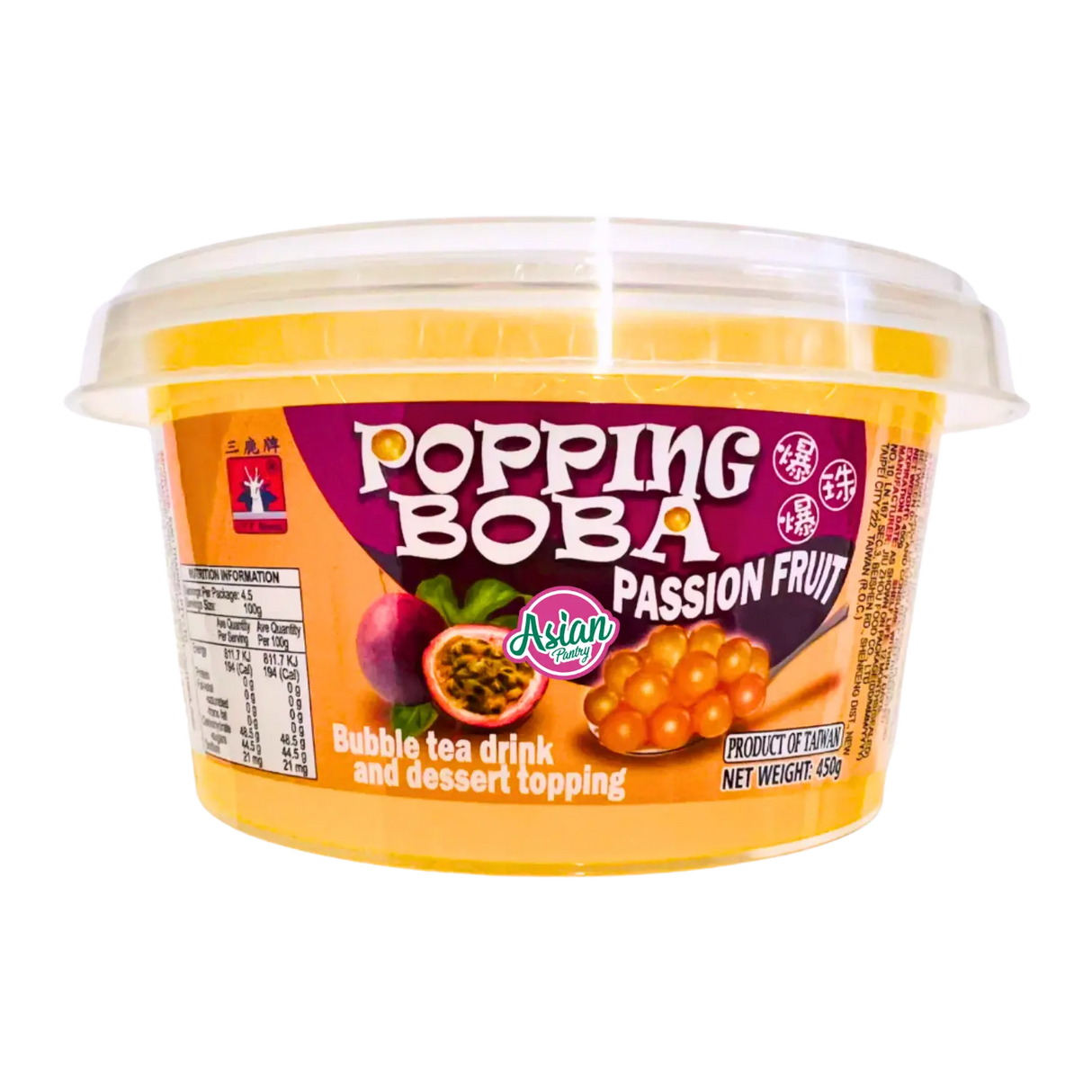 CTF Passion Fruit Flavour Popping Boba Pearls 450g