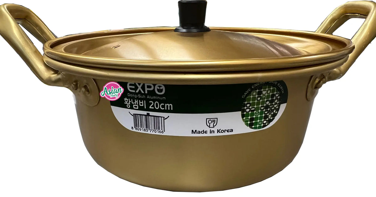 Kaesung Dong-Suh Aluminum Korea Yellow Handle Pot 20cm (Golden