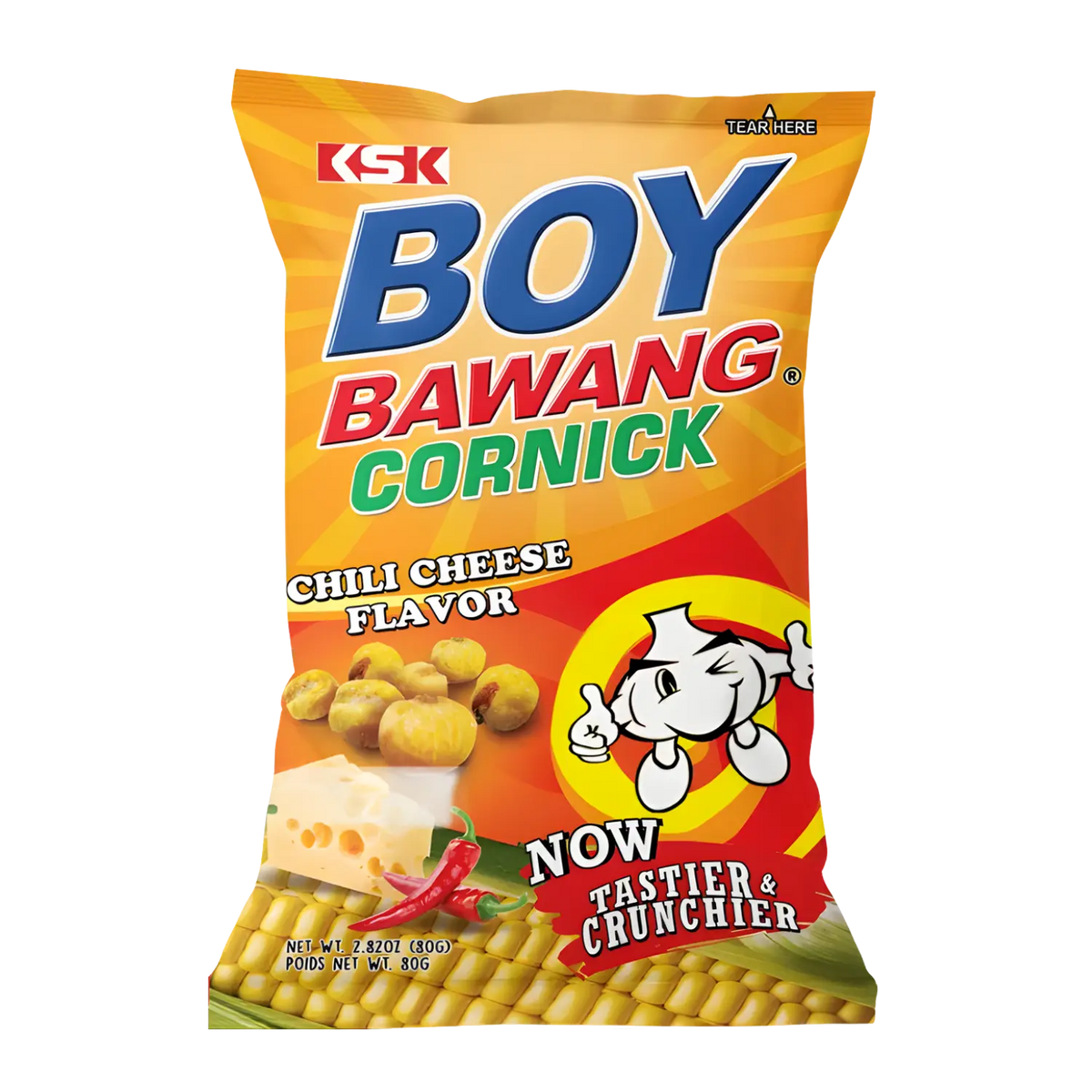 Boy Bawang Cornick Chili Cheese Flavor 80g