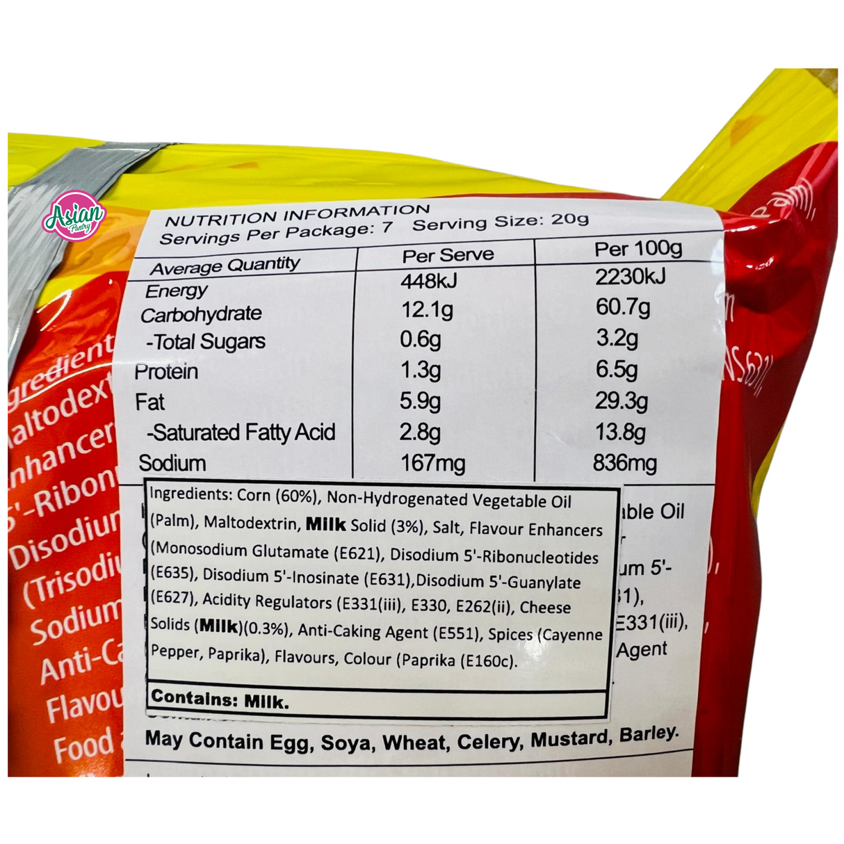 Twisties Cheeky Cheddar Cheese 140g - Back