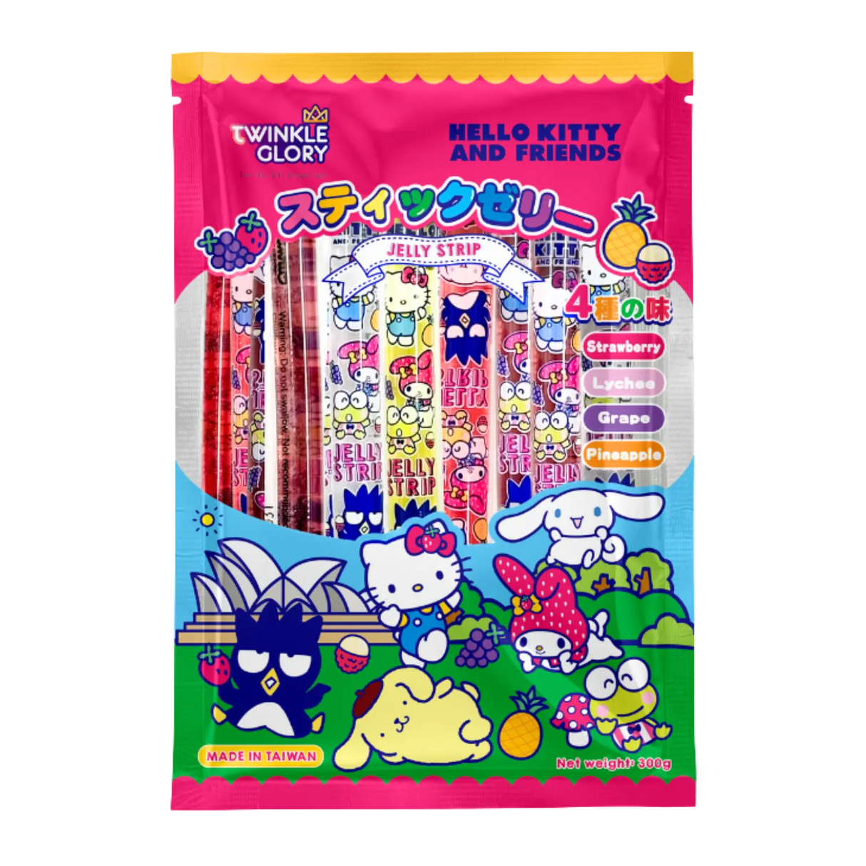Twinkle Glory Hello Kitty & Friends Assorted Jelly Strip 300g