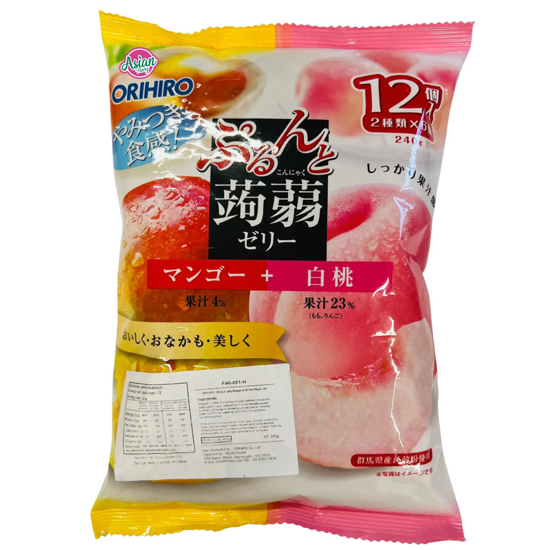 Orihiro Konjac Jelly Mango & White Peach 12P 240g