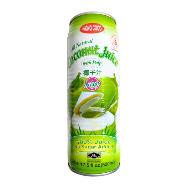 Wong Coco 100% 椰子汁（带果肉，无糖） 520ml – Asian Pantry