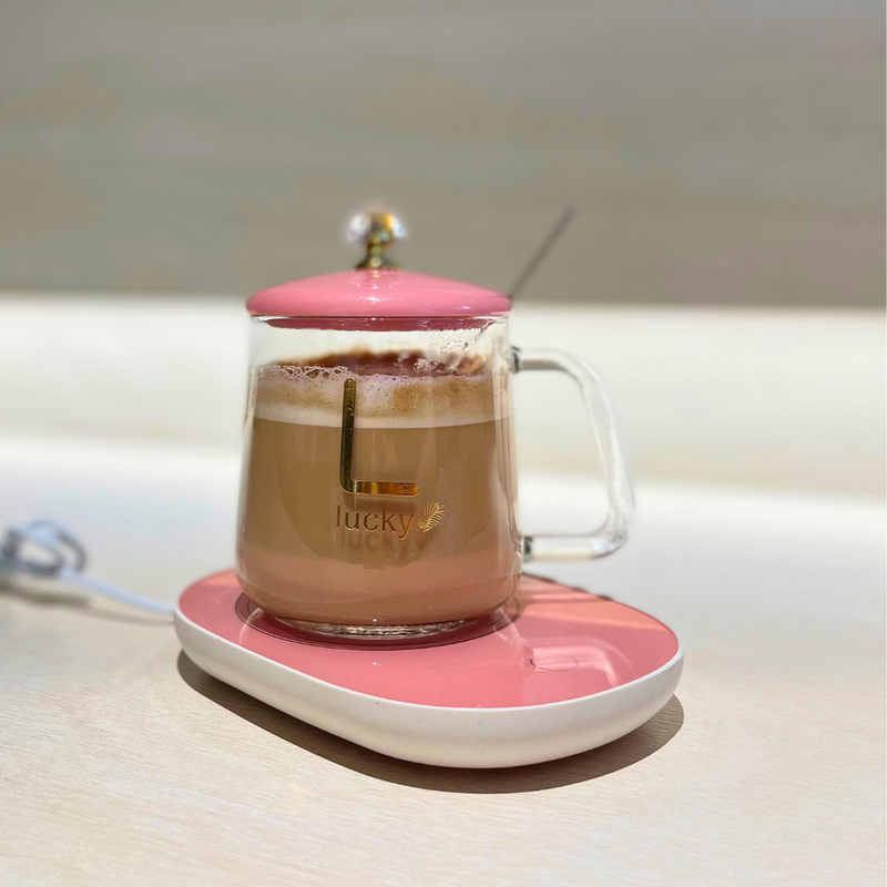Lucky Luxury Gift Set Coffee Mug Warmer - Pink