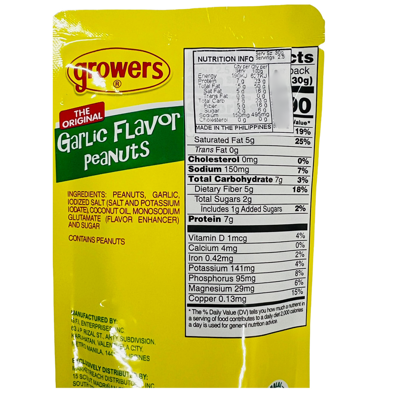 Growers The Original Garlic Peanuts Flavour  80g