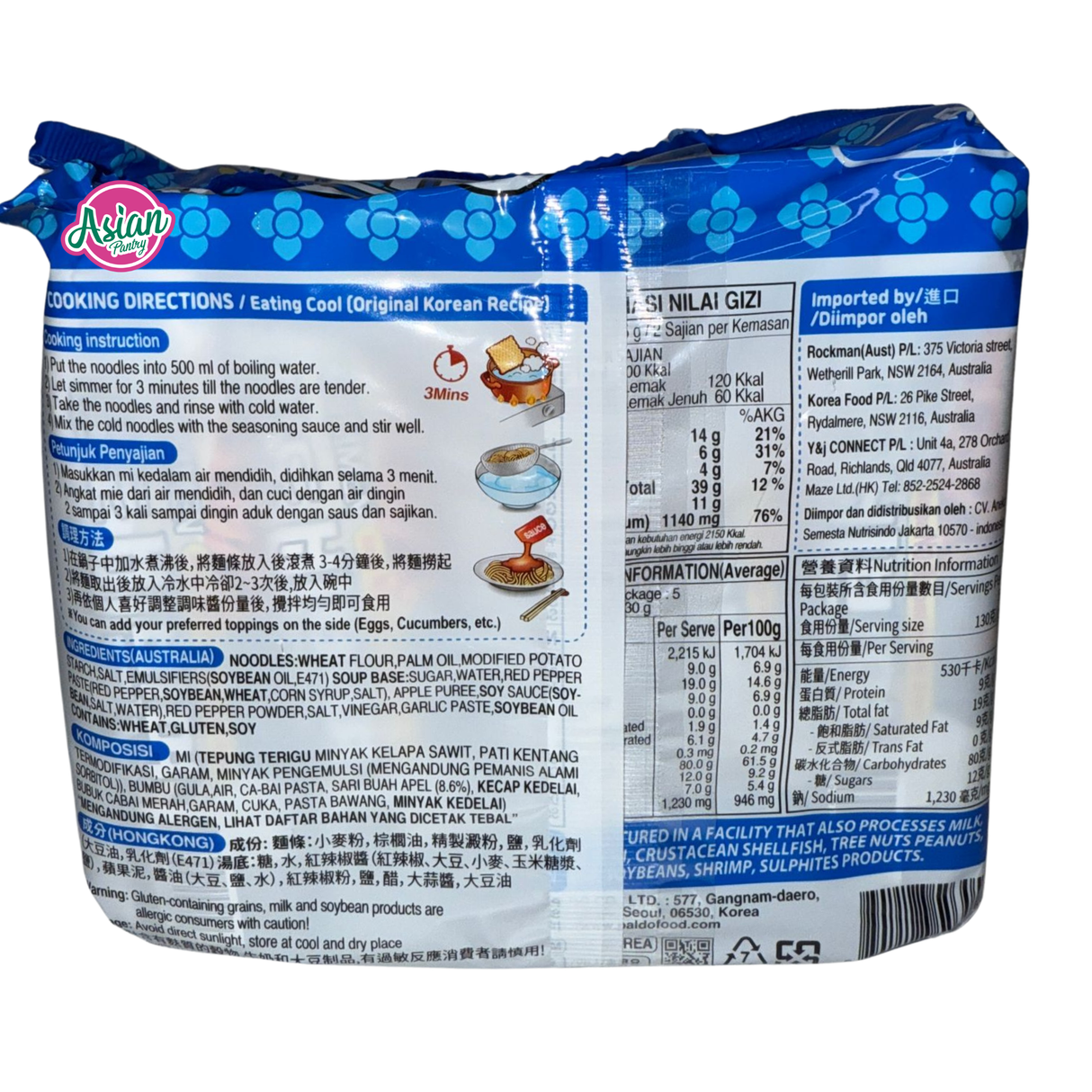 Paldo Bibimmen Mee Sejuk Pedas 130g