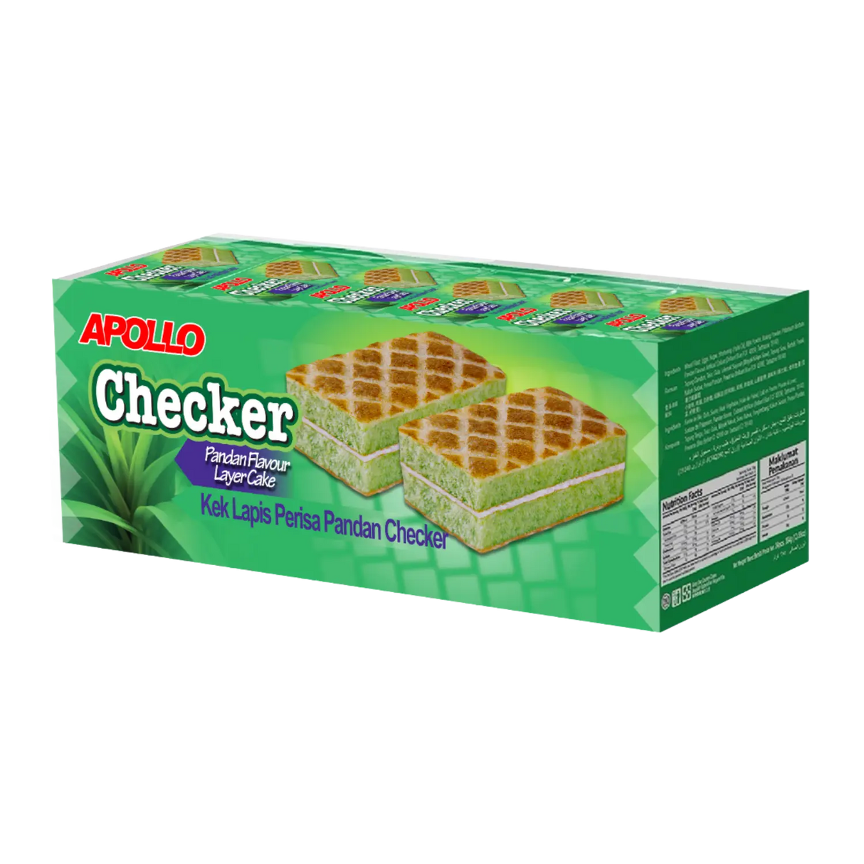 Apollo Checker Pandan Flavour Layer Cake 24pk