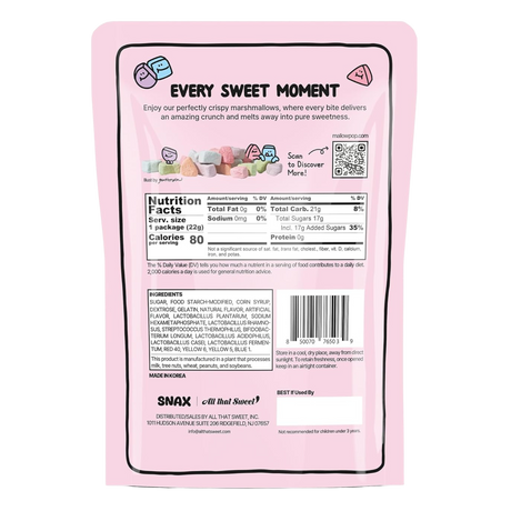 Mallow Pop Rainbow Dehydrated Marshmallows with Probiotics 22g