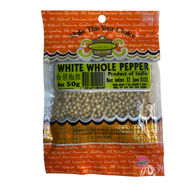 Perfect Fine Foods White Pepper Whole 50g