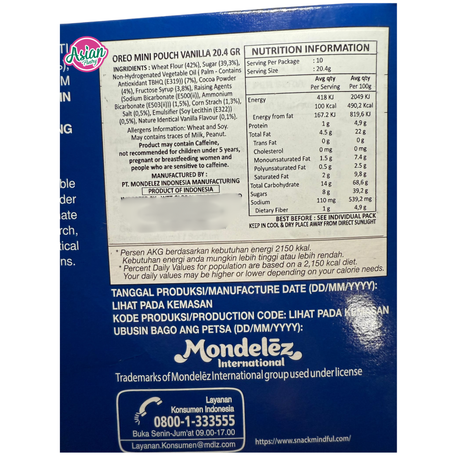 Mondelez Oreo Mini Vanila Asli 20.4g