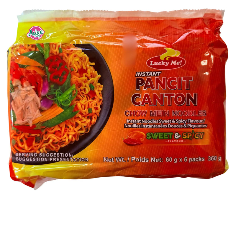 Lucky Me! Instant Pancit Canton Fried Noodles Sweet& Spicy Flavour 6pk 360g