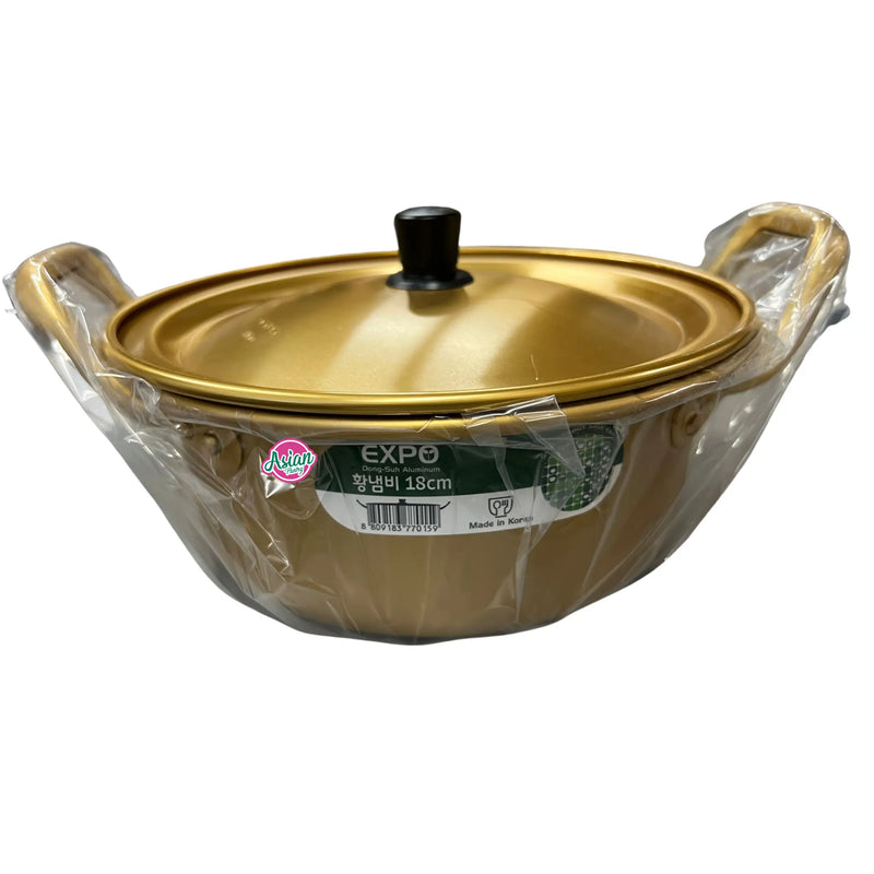 Kaesung  Dong-Suh Aluminum Korea Yellow Handle Pot 18cm (Golden Ramen Pot)