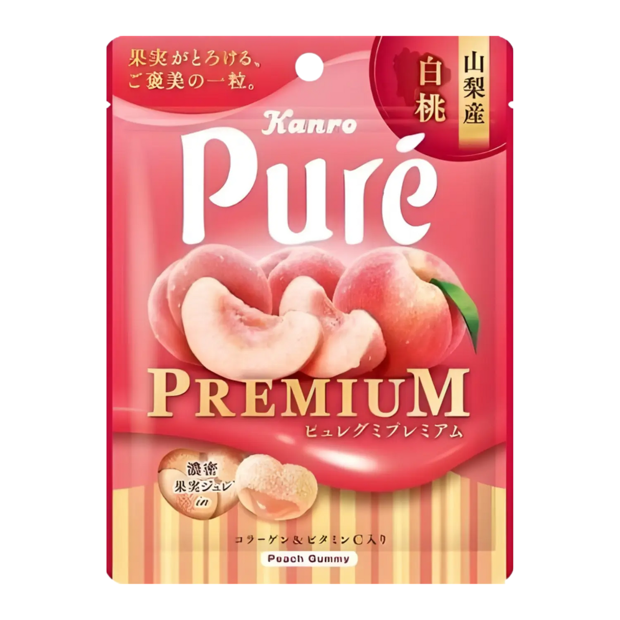 Kanro Pure Gummy Premium Yamanashi White Peach 54g