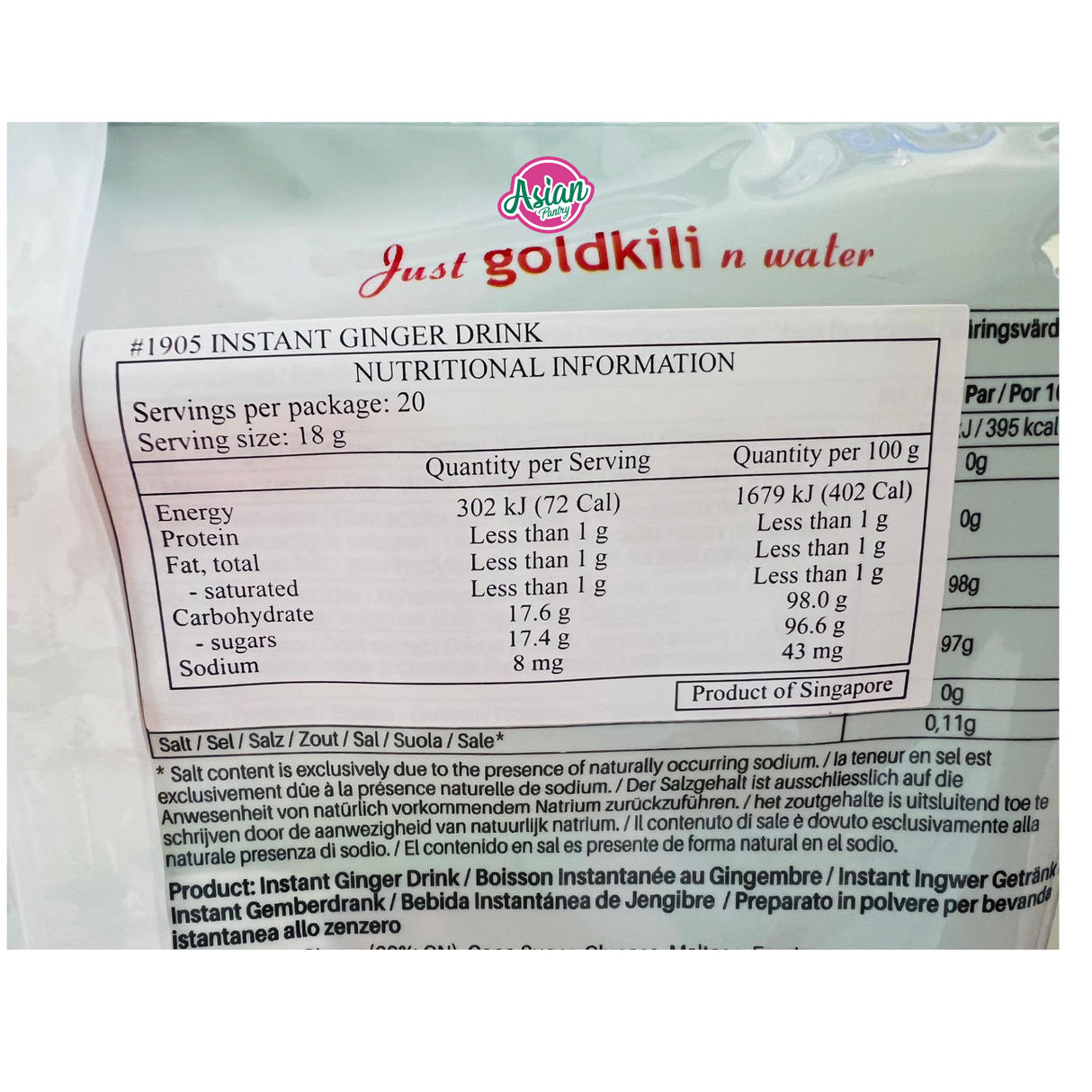 Gold kili Instant Ginger Drink 360g