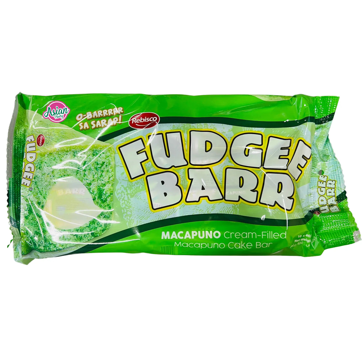 Rebisco Fudgee Barr Macapuno Cream-Filled Cake Bar  400g