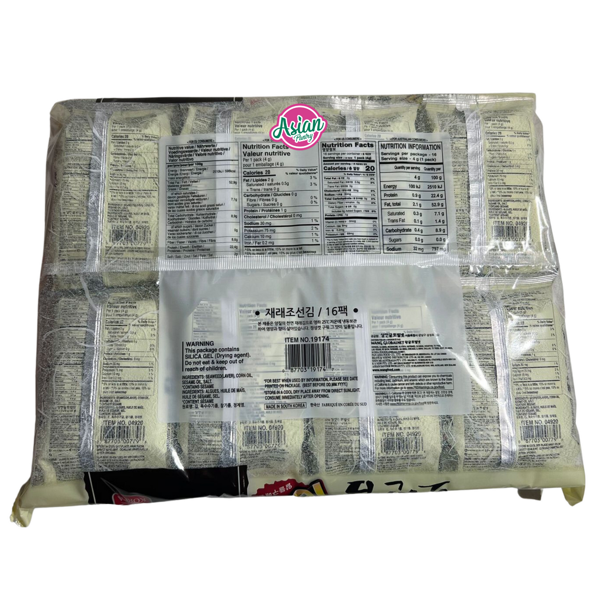 Wang Seasoned Seaweed (Laver) 16pk 64g