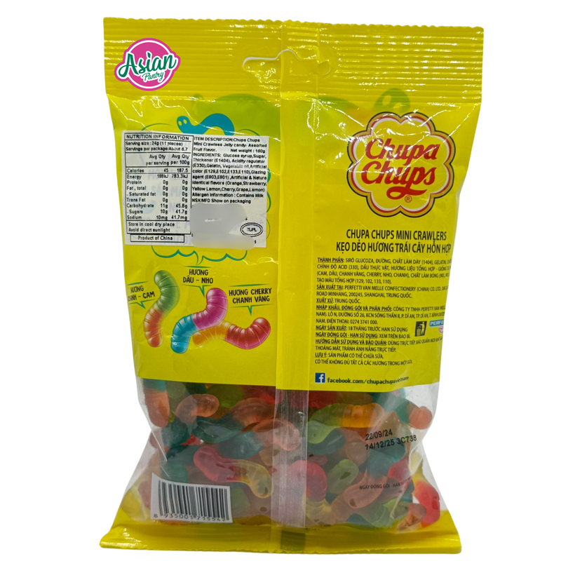 Chupa Chups Mini Crawlers Jelly Candy - Assorted Fruit Flavour 160g