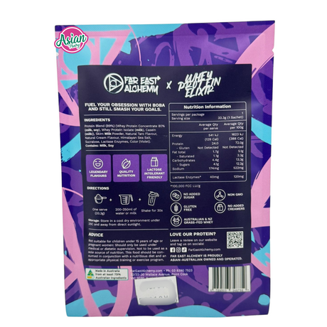 Far East Alchemy Whey Protein Elixir Taro Milk Tea (Single Serve) 33g