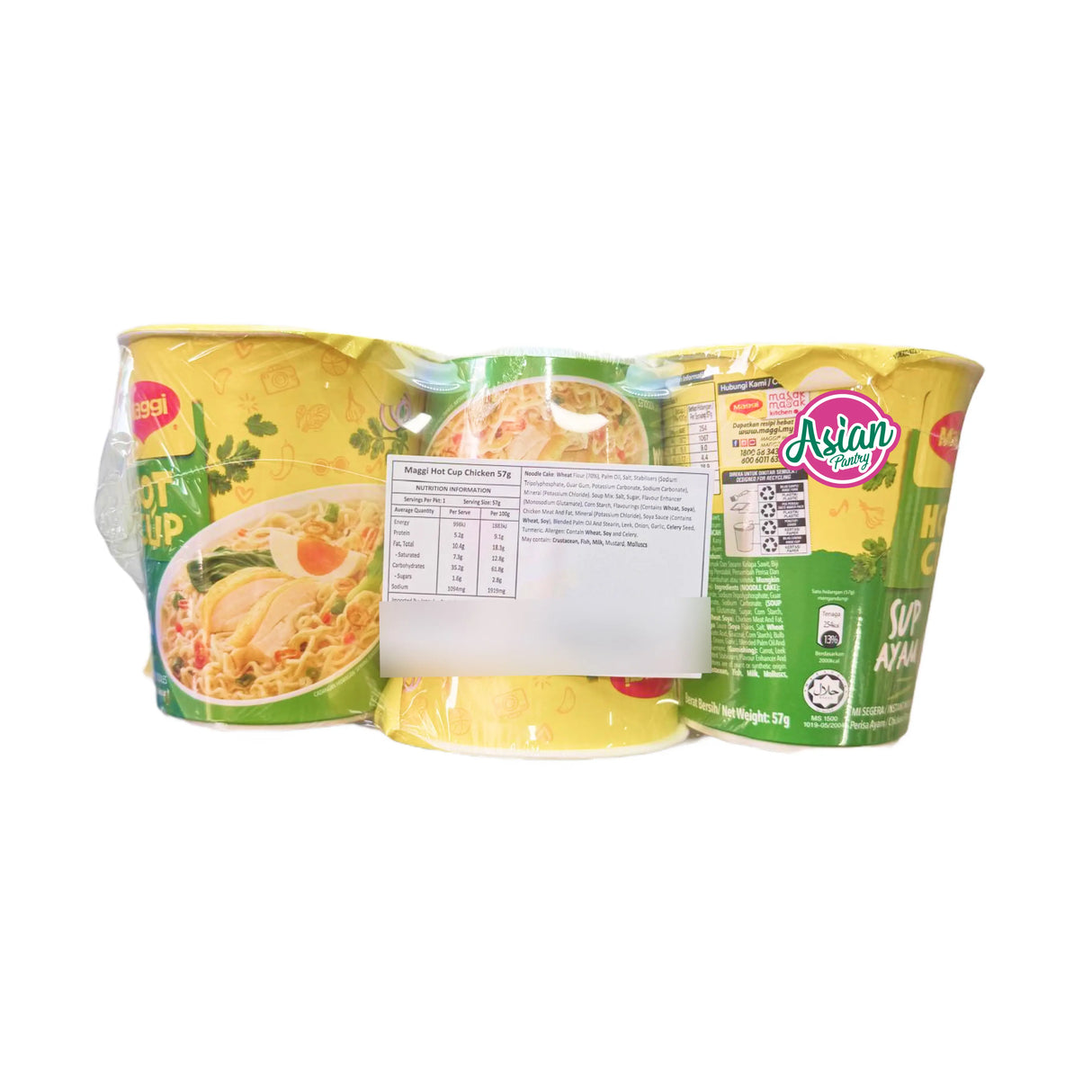Maggi Instant Noodle Cup Chicken Flavour (6 pack) 57g