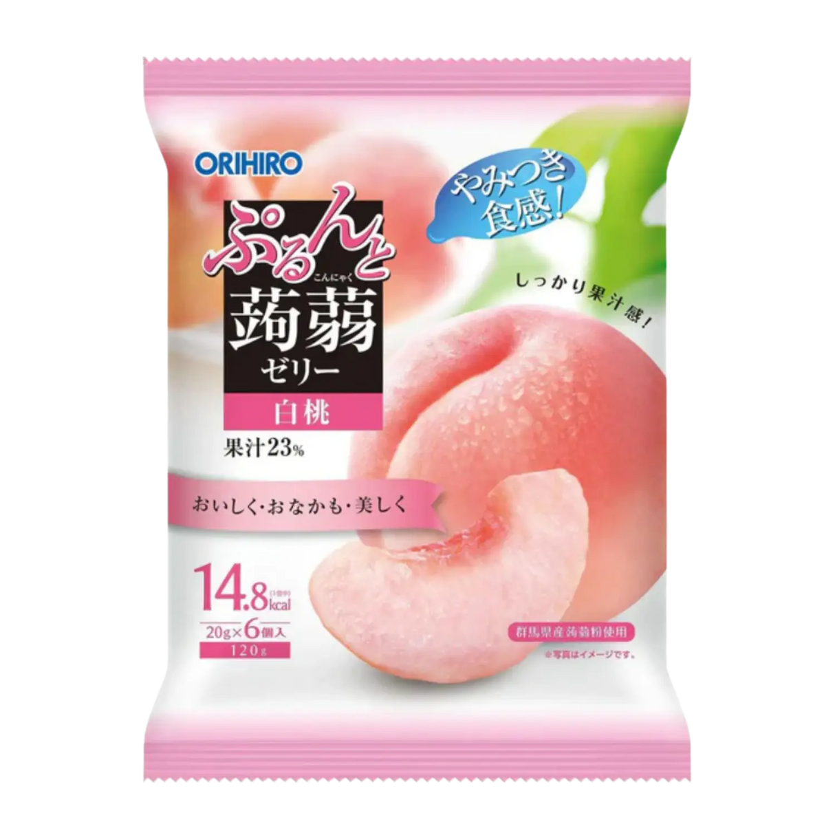 Orihiro Konjac Jelly Pouch Peach 6pcs 120g