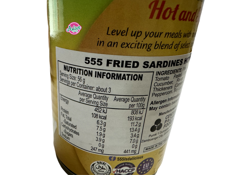 555 Fried Sardines Hot & Spicy 155g