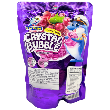 Dolphin Crystal Bubble Boba Grape Flavour 600g
