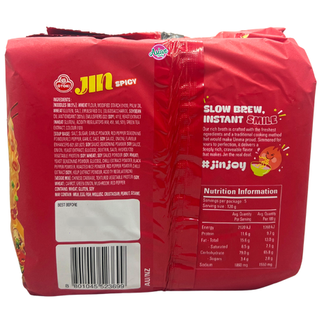 Ottogi Jin Ramen Spicy BTS Jin Sticker Version (5 pack) 600g