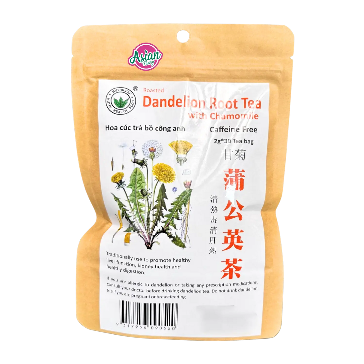 Nutrileaf Dandelion Root Tea with Chamomile (2g * 30 Bags)