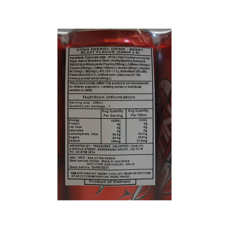 Sting Energy Berry Blast Flavour
