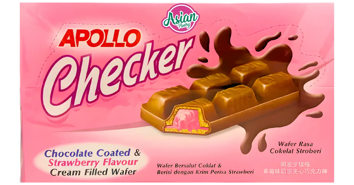 Apollo Checker Chocolate Coated & Strawberry Flavour Cream Filled Wafe ...