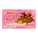 Apollo Checker Chocolate Coated & Strawberry Flavour Cream Filled Wafer 24pk