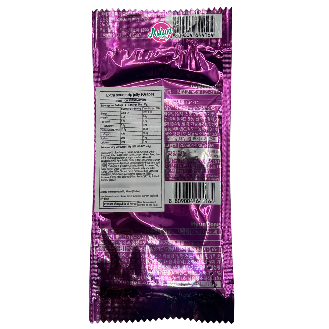 Ozzy Super Sour Strip Jelly - Grape 40g