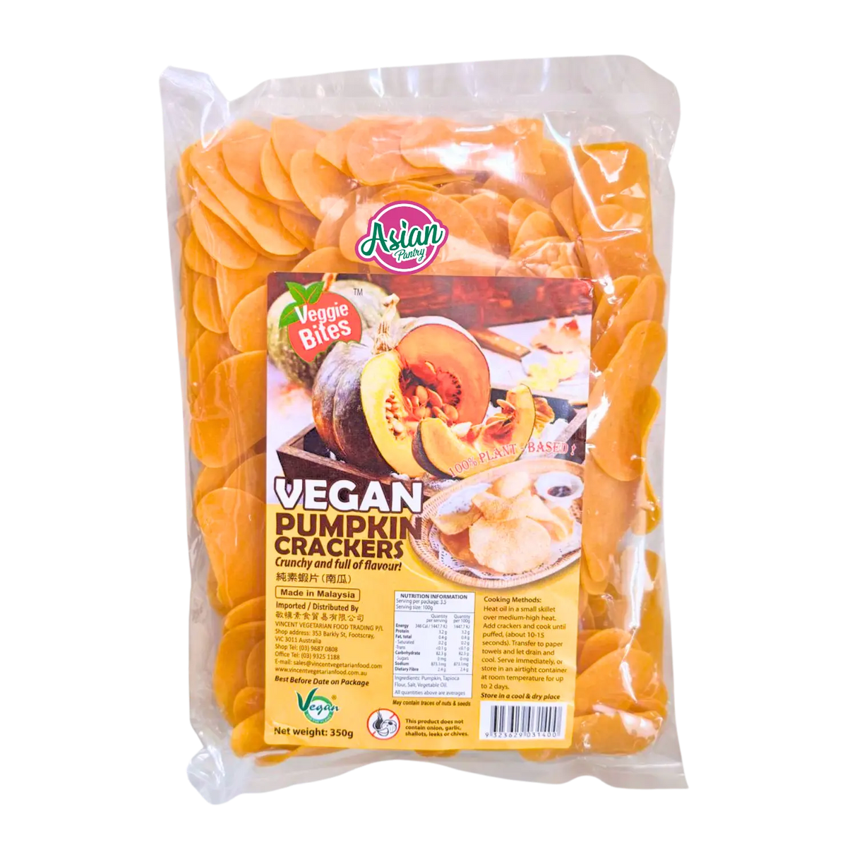 Veggie Bites Vegan Pumpkin Crackers 350g