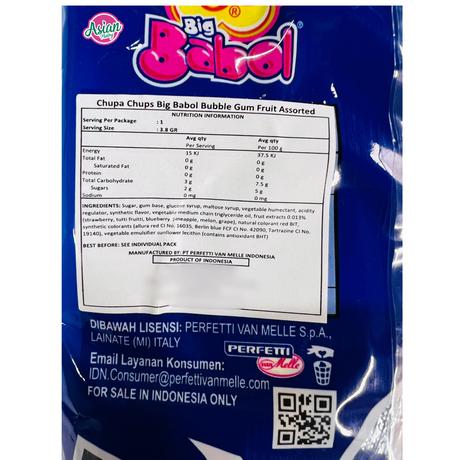 Chupa Chups Big Babol Bubble Gum Fruit Assorted  152g