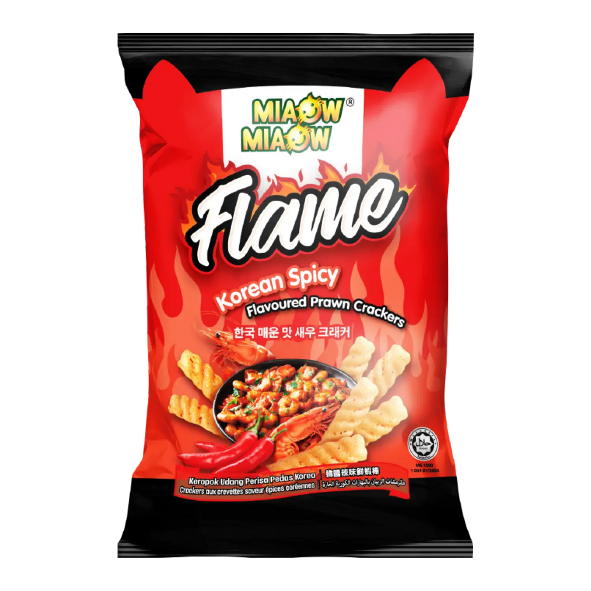 Miaow Miaow Korean Spicy Flavoured Prawn Crackers 50g
