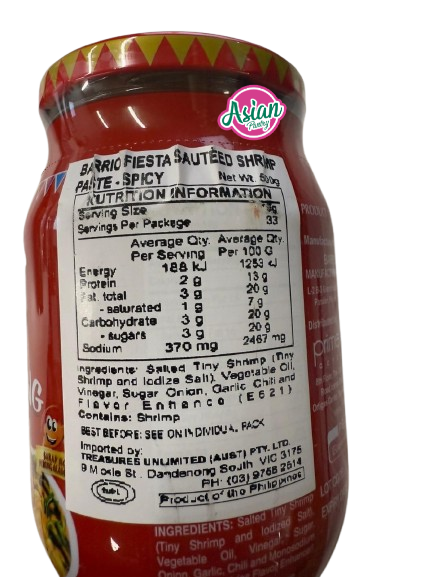 Barrio Fiesta Shrimp Fry Paste Spicy 500g