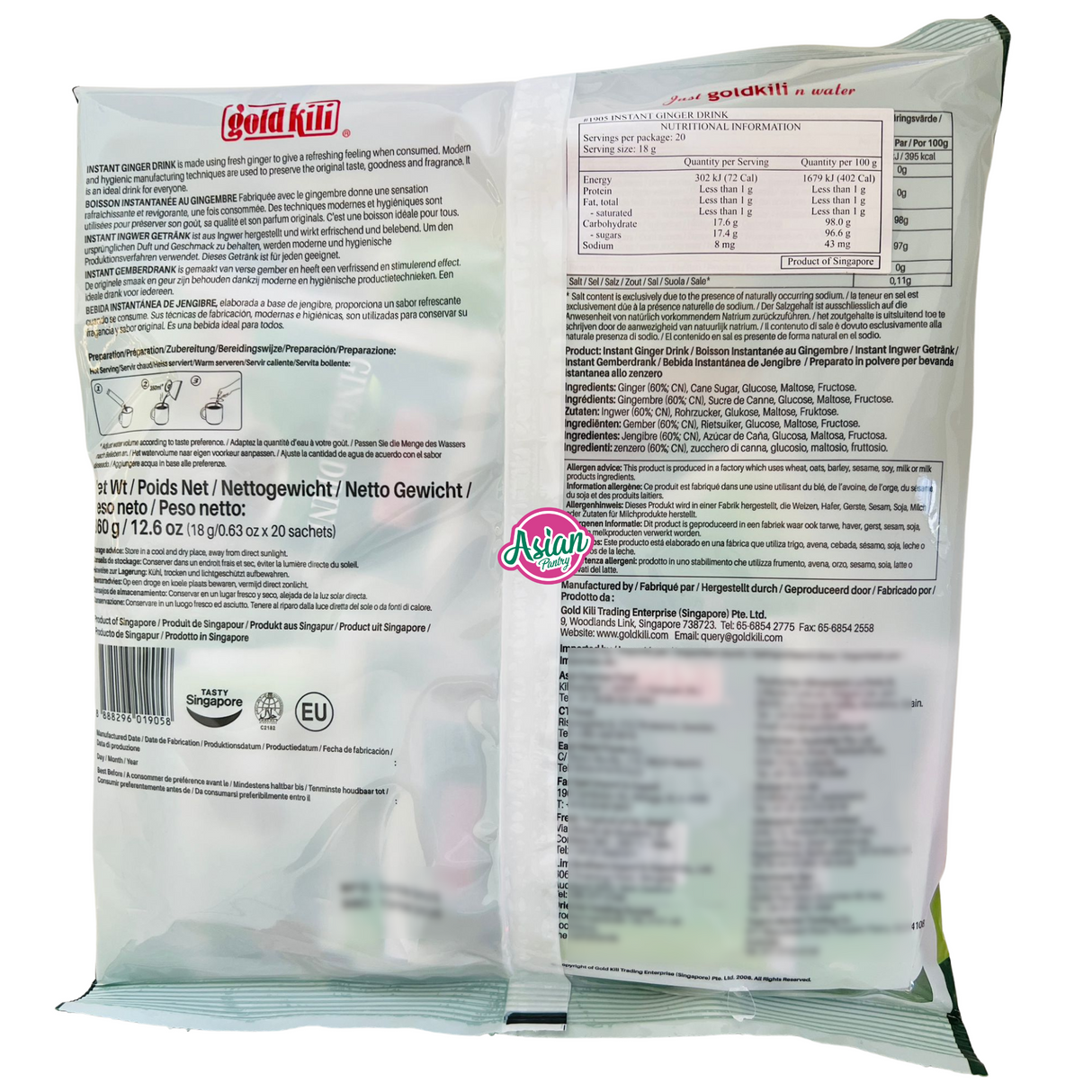 Gold kili Instant Ginger Drink 360g