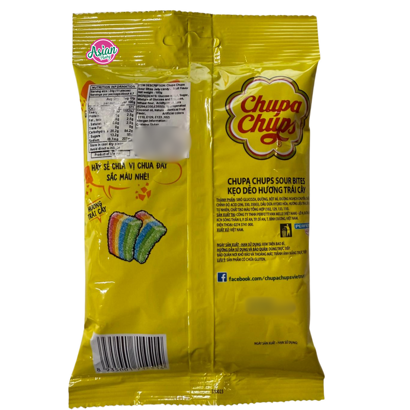 Chupa Chups Sour Bites Jelly Candy - Fruit Flavour 160g