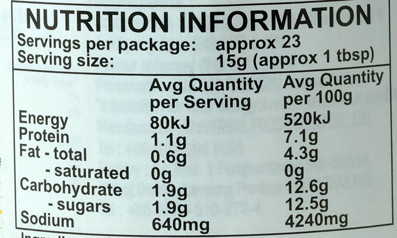 UFC Salted Soy Beans 340g Nutritional Information & Ingredients