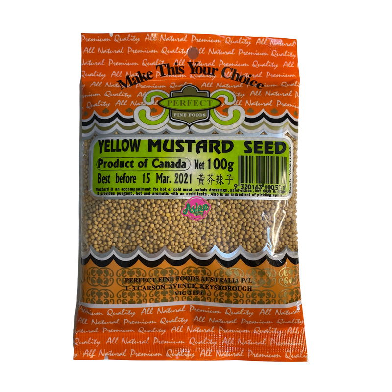 Perfect Fine Foods Yellow Mustard Seed 100g Front