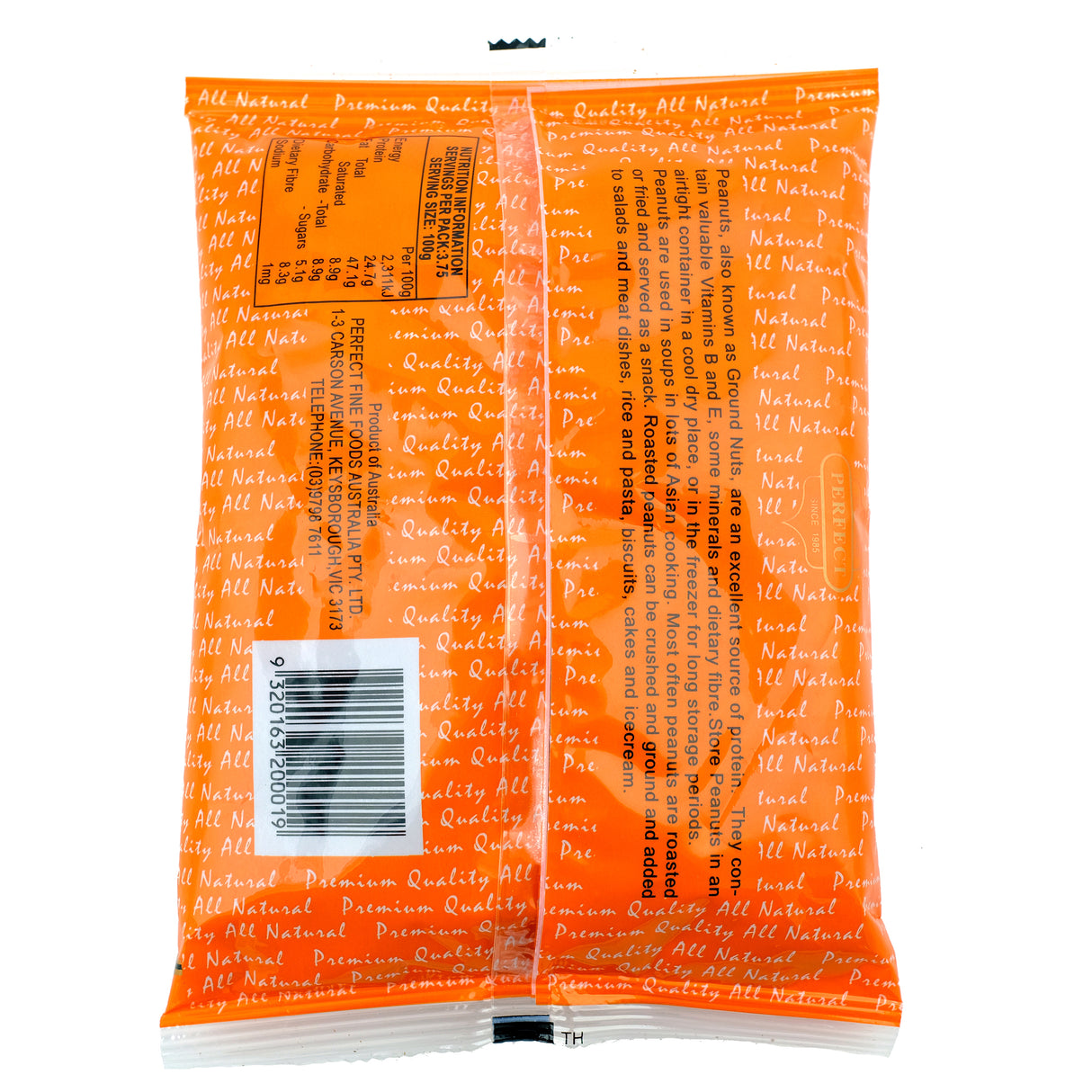 Perfect Fine Foods Peanuts With Skin 375g Back