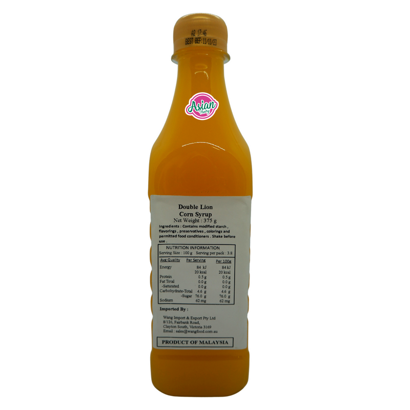 Double Lion Corn Syrup 375g Back