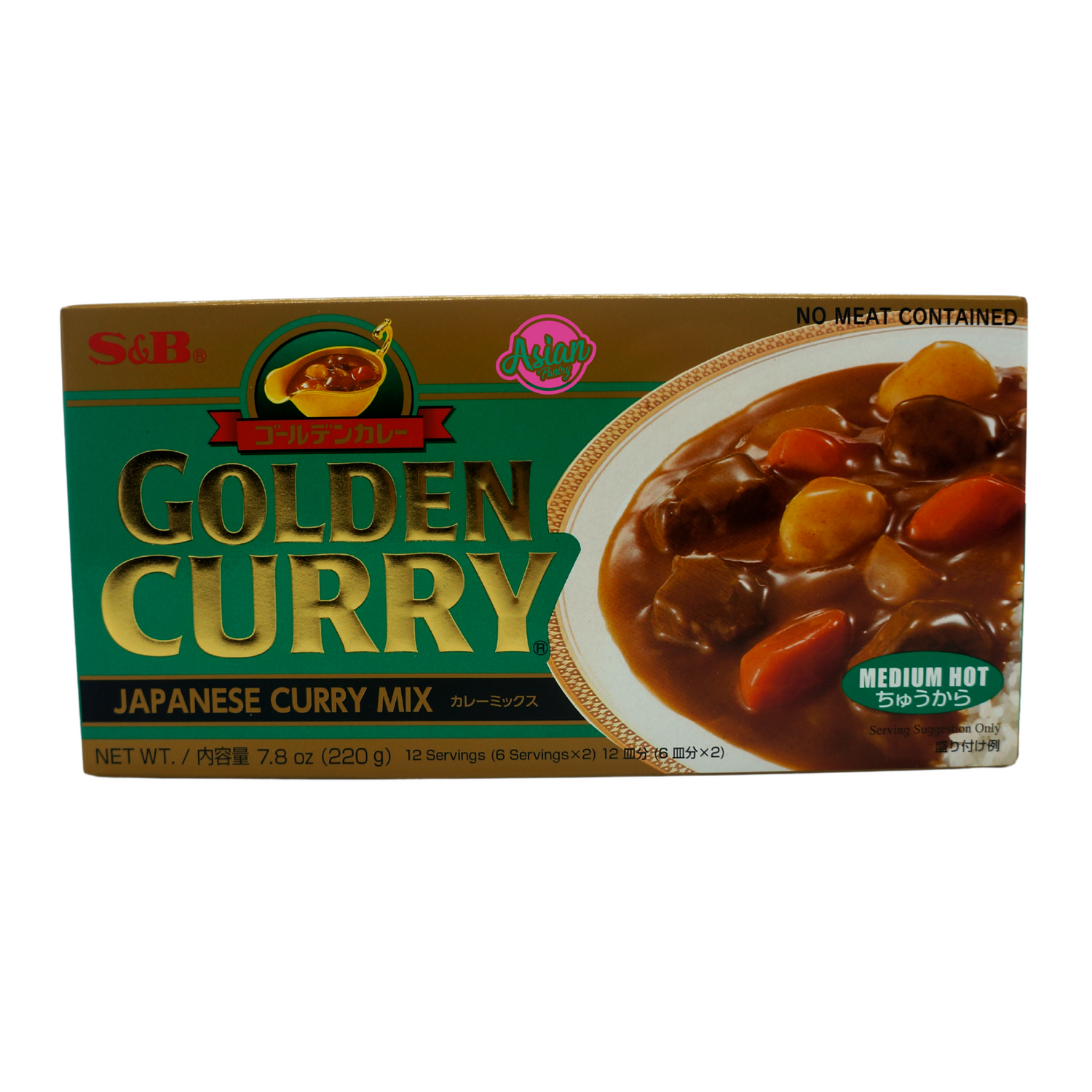S&B Golden Curry Mix MEDIUM HOT 220g Front