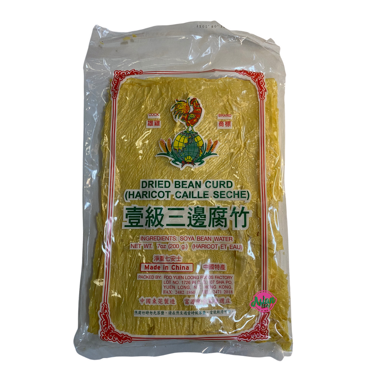 Cock Brand Dried Bean Curd Sheets 200g Front