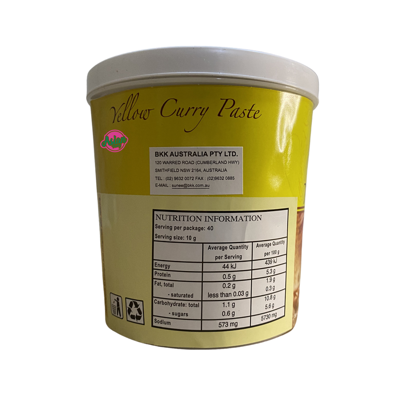 Mae Ploy Yellow Curry Paste 400g Nutritional Information & Ingredients
