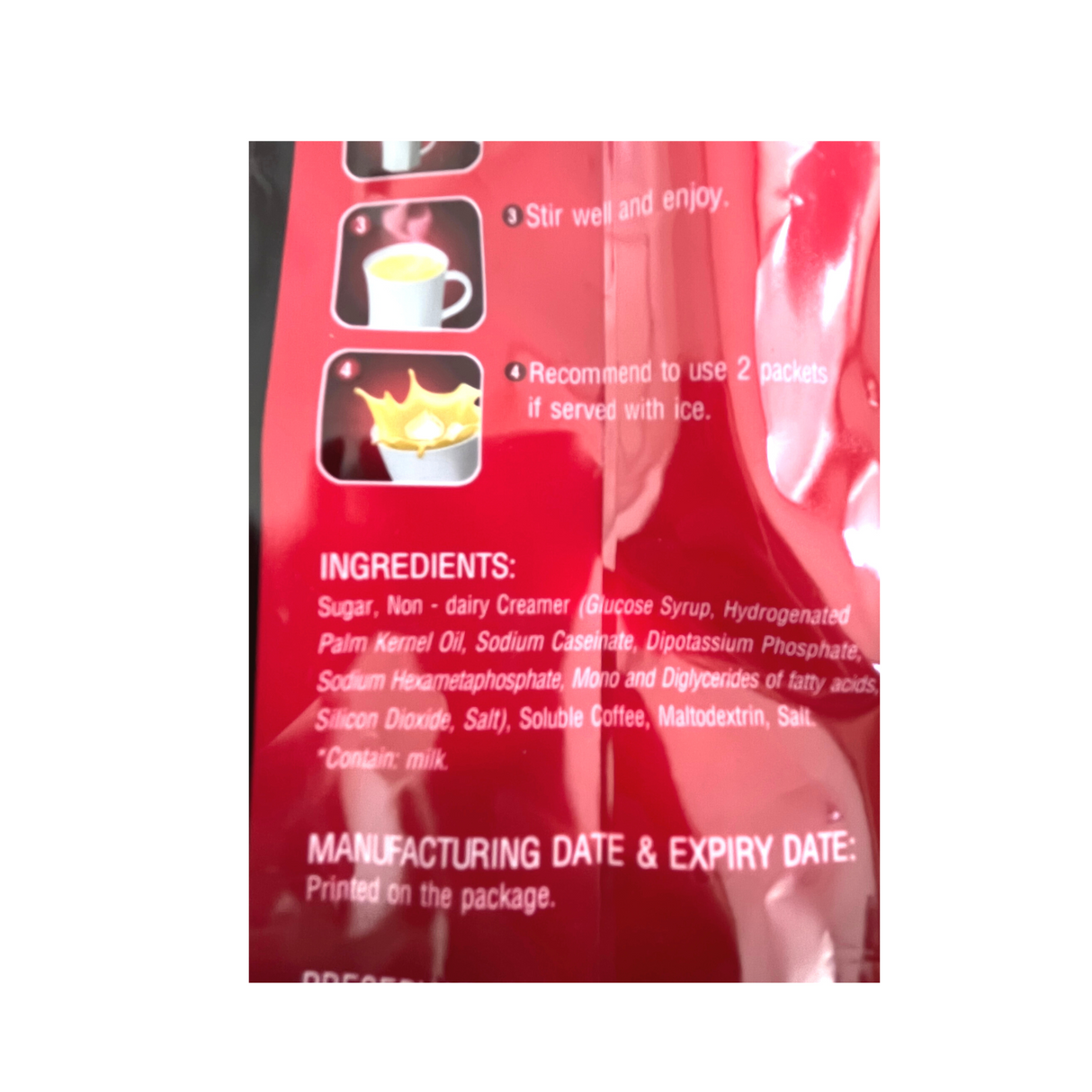 Trung Nguyen G7 3in1 instant coffee bag 100 sticks 1600g Nutritional Information & Ingredients