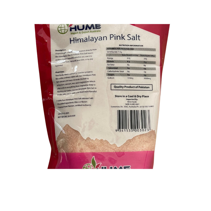 Hume Himalayan Table Salt 1kg Back