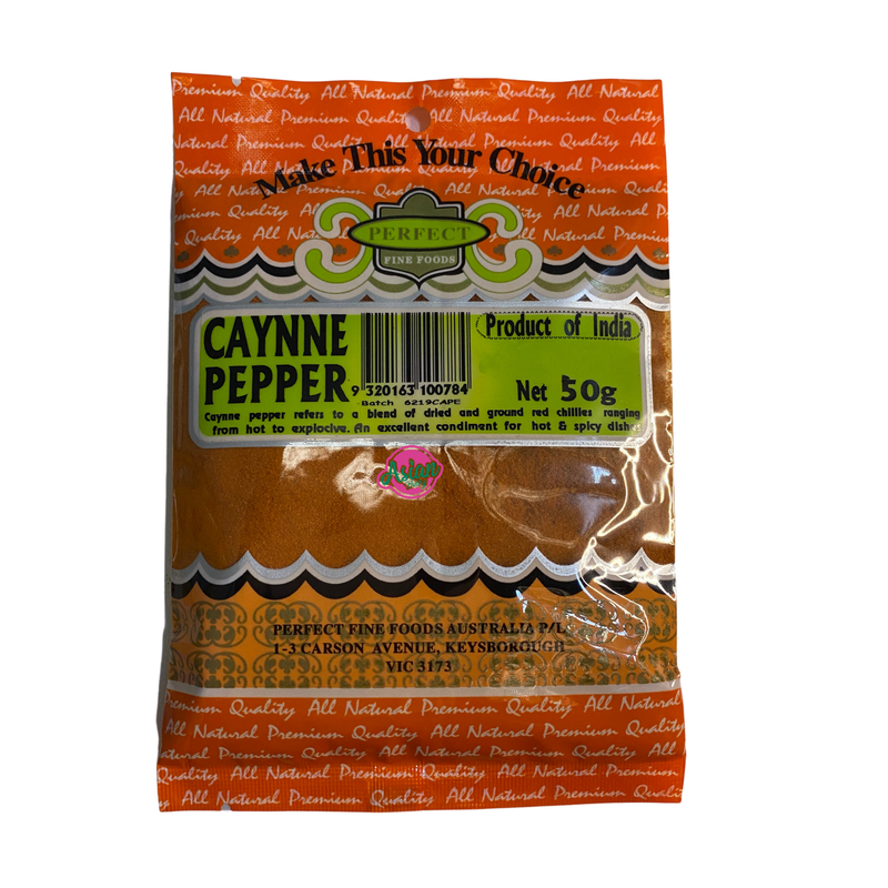 Perfect Fine Foods Cayenne Pepper 50g Front